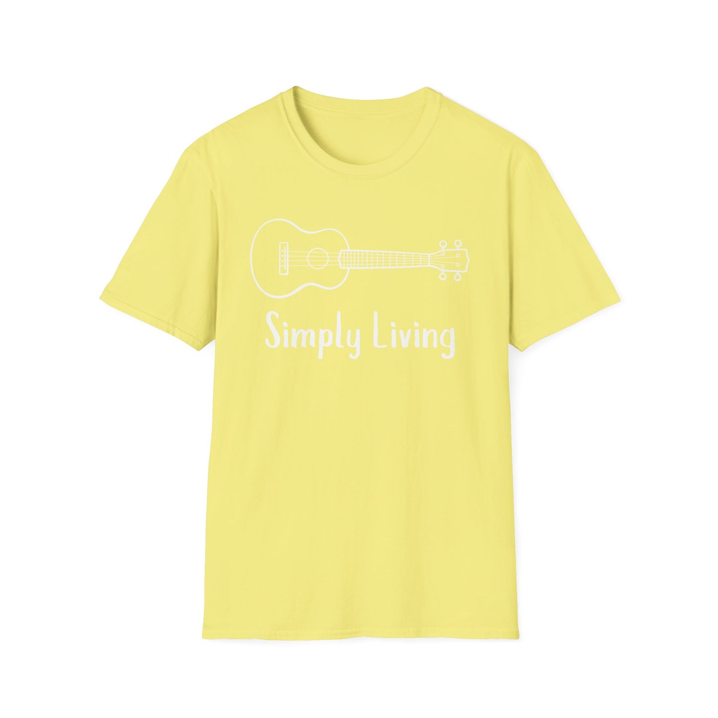 Simply Living White Guitar T-shirt, Guitar Tee, Music Lover Gift, Guitar Player Gift, Festival Tee