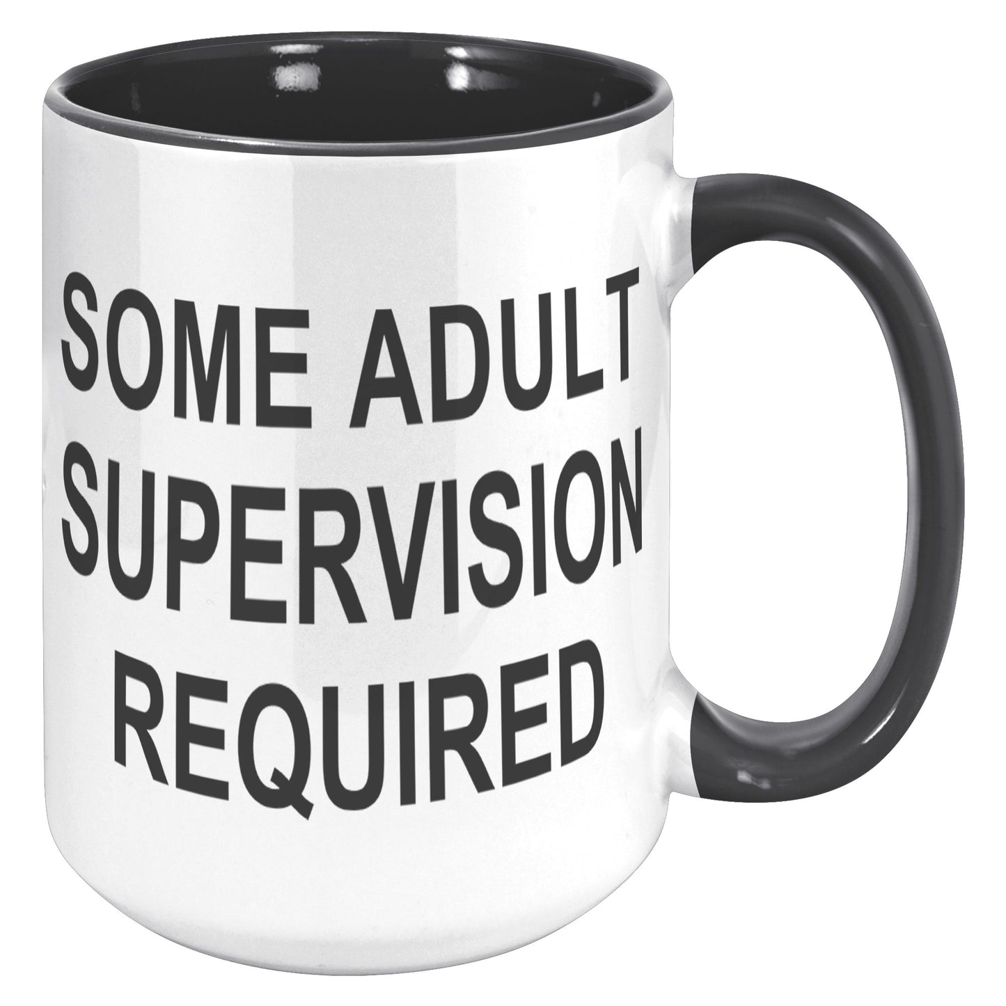 Some Adult Supervision Required 15oz Accent Mug, Funny Mug, Witty Humor