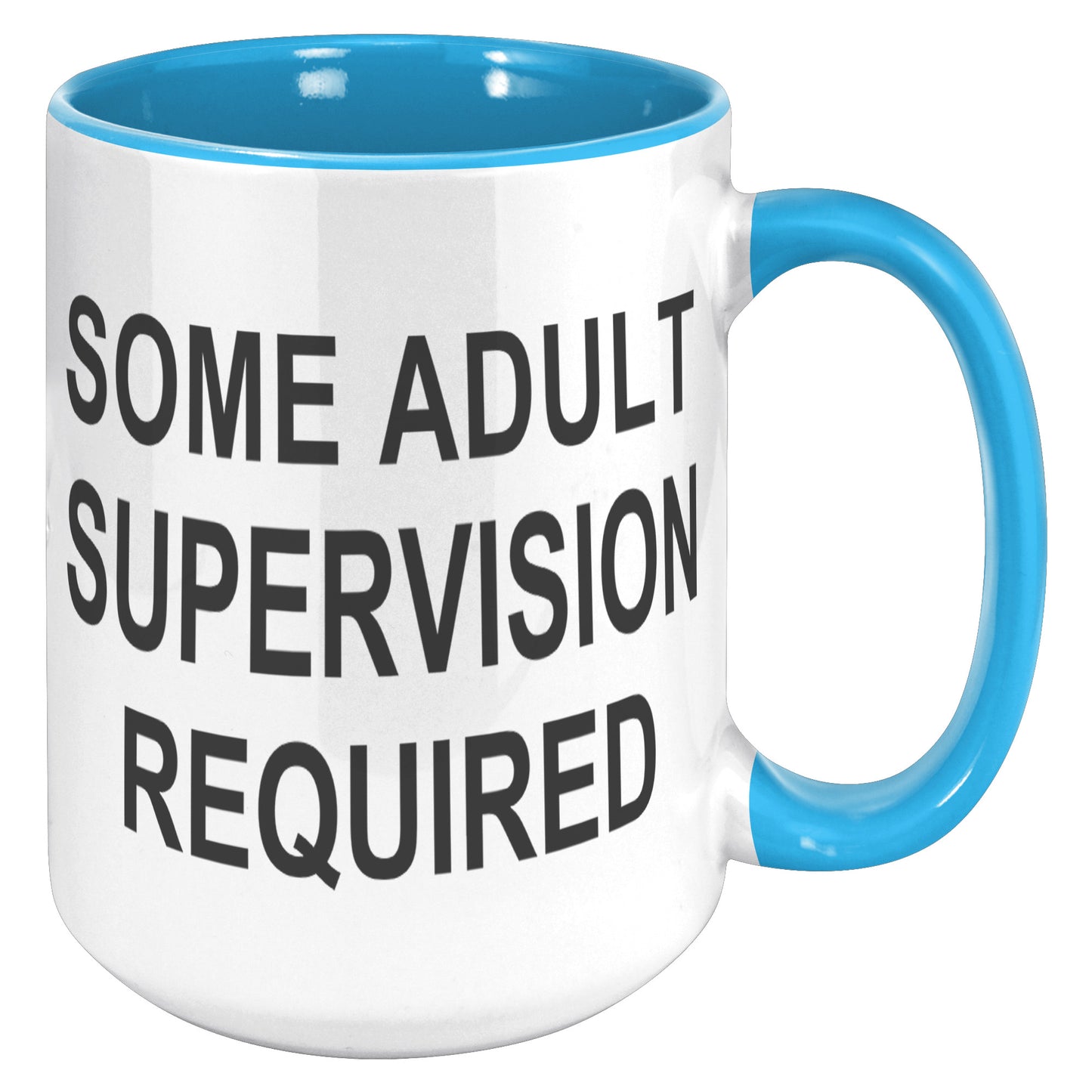 Some Adult Supervision Required 15oz Accent Mug, Funny Mug, Witty Humor
