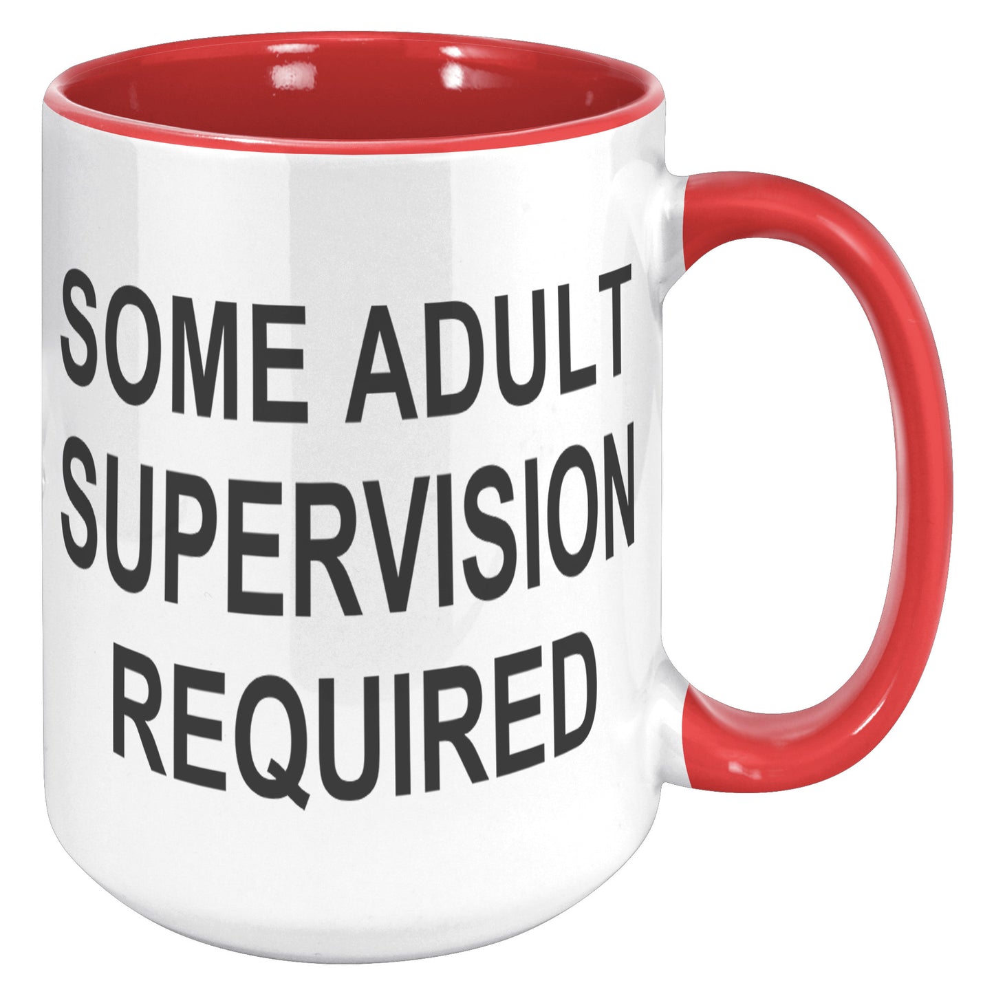 Some Adult Supervision Required 15oz Accent Mug, Funny Mug, Witty Humor