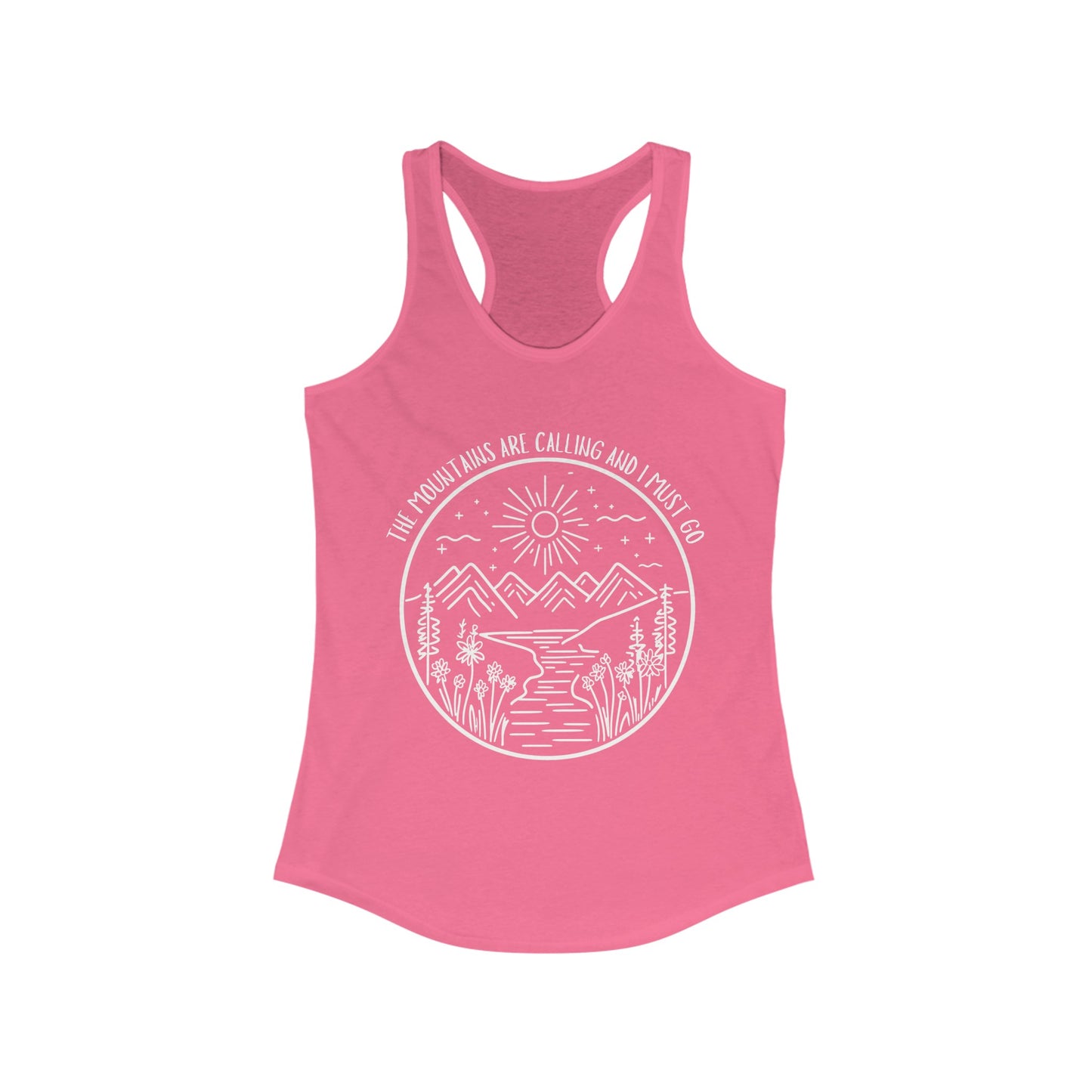 The Mountains Are Calling and I Must Go Racerback Tank, Hiking Shirt, Mountain Shirt, Mountains Shirt, Camping Shirt, Nature Tank Top