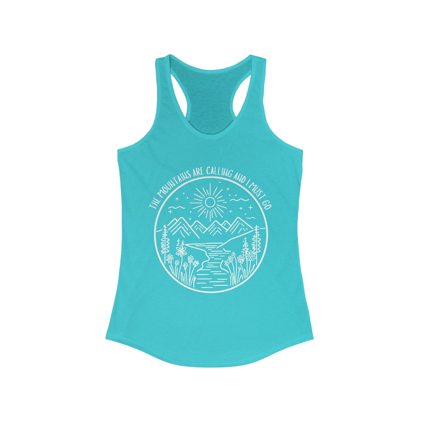 The Mountains Are Calling and I Must Go Racerback Tank, Hiking Shirt, Mountain Shirt, Mountains Shirt, Camping Shirt, Nature Tank Top