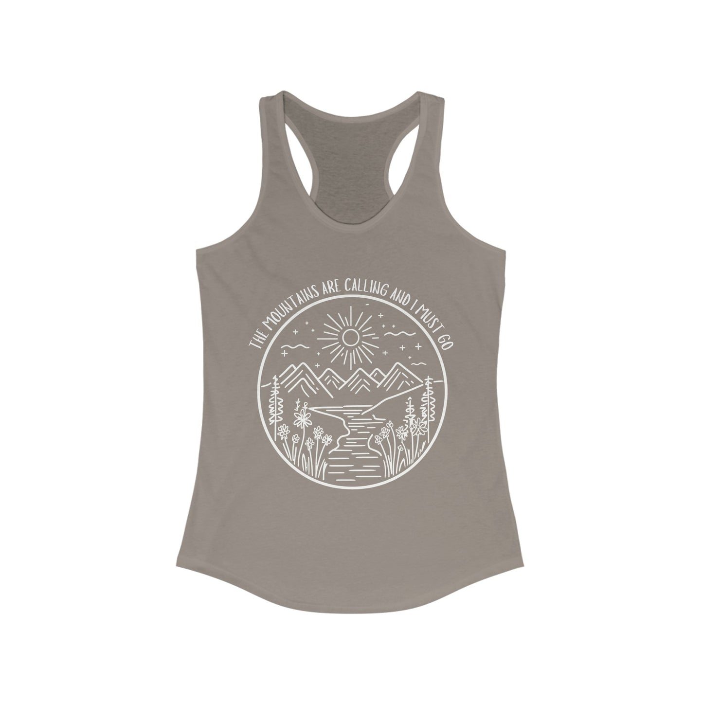 The Mountains Are Calling and I Must Go Racerback Tank, Hiking Shirt, Mountain Shirt, Mountains Shirt, Camping Shirt, Nature Tank Top