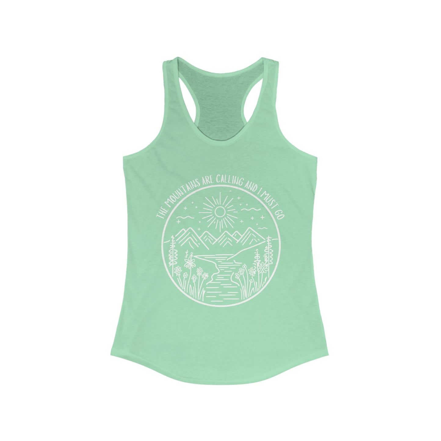 The Mountains Are Calling and I Must Go Racerback Tank, Hiking Shirt, Mountain Shirt, Mountains Shirt, Camping Shirt, Nature Tank Top