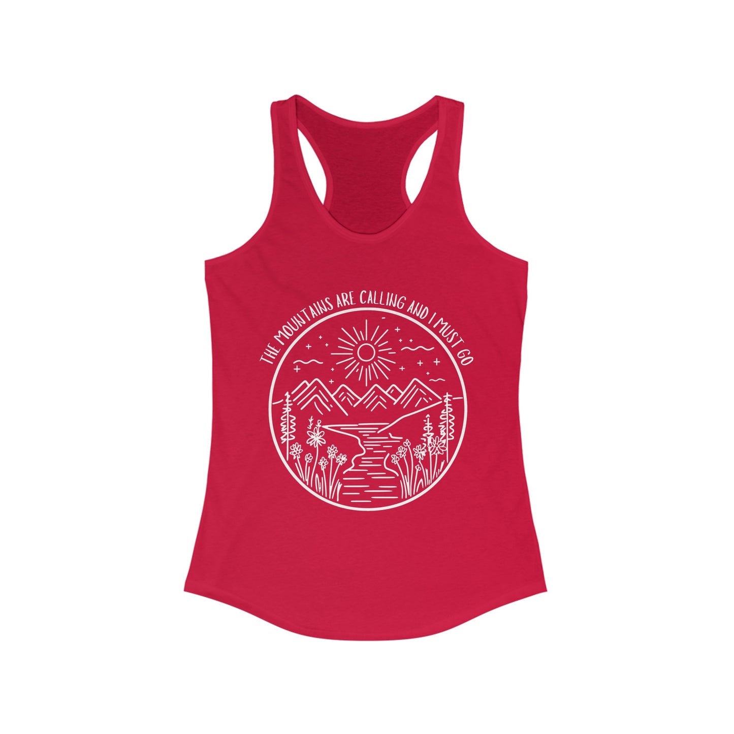 The Mountains Are Calling and I Must Go Racerback Tank, Hiking Shirt, Mountain Shirt, Mountains Shirt, Camping Shirt, Nature Tank Top